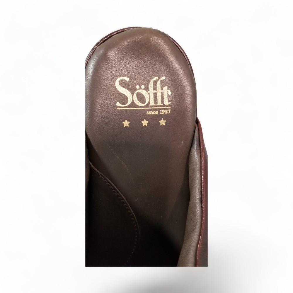 Sofft Brand Brown Leather Clogs Brass Studs Slip Resistant Soles Women's Size 9 - Picture 9 of 15